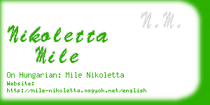 nikoletta mile business card